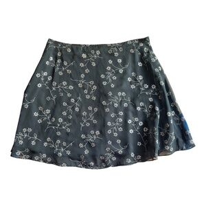 Vintage Semi-Sheer Sparkly Floral Mini Skirt Size 11 Made in the USA 90s Y2K